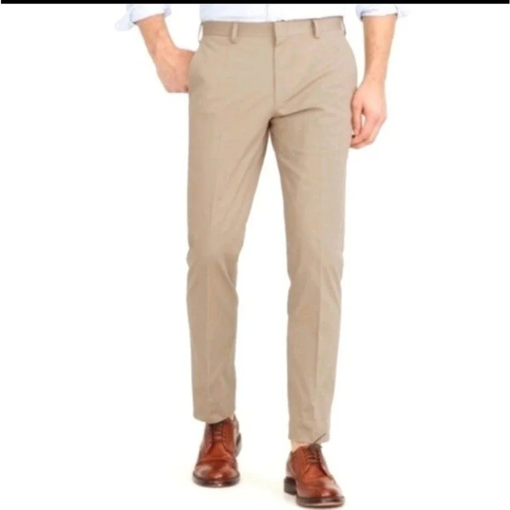 J.Crew Slim Bedford Khaki Chino Pants Mens 36x30 Tan 100% Cotton 92443